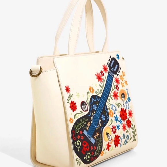 NWT Loungefly Disney Pixar Coco Floral Embroidered Satchel Purse - Picture 1 of 7